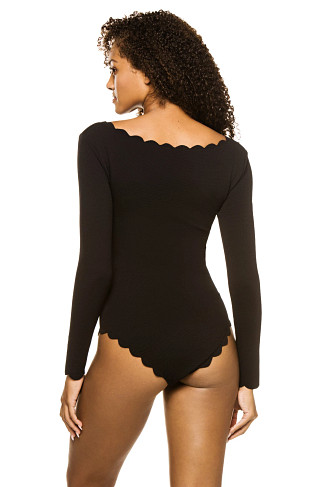 BLACK Holly Point Long Sleeve One Piece Swimsuit