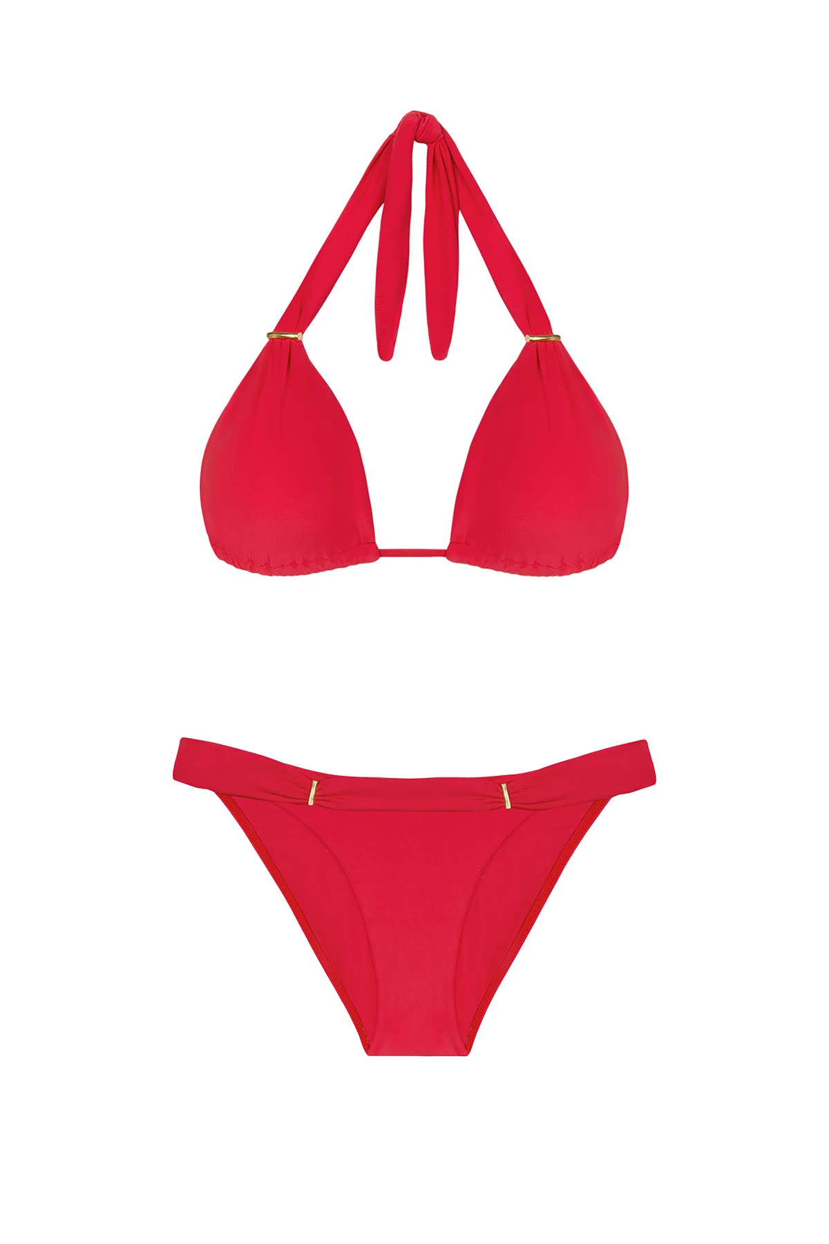 RED POPPY Bia Sliding Halter Bikini Top image number 3