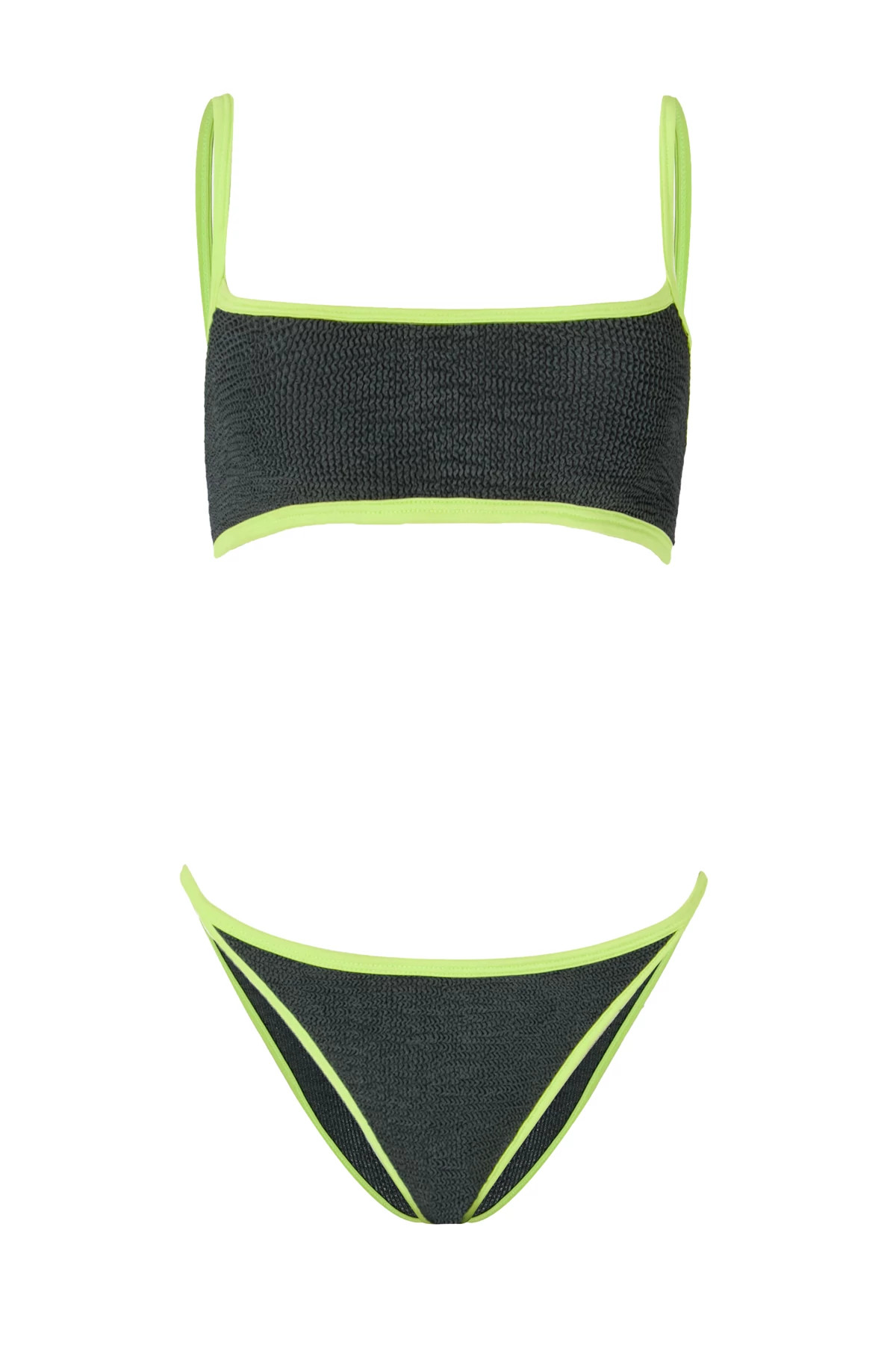 METALLIC GRAPHITE/CHARTREUSE Tyler Bikini Set image number 3