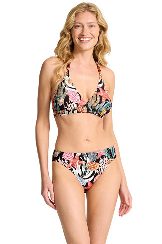 BLACK Shell Sands Halter Bikini Top