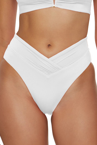 WHITE Carolina High Waist Bikini Bottom