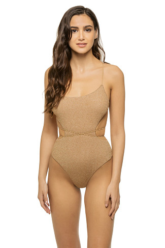 GOLD SHIMMER Iskra Cutout One Piece Swimsuit