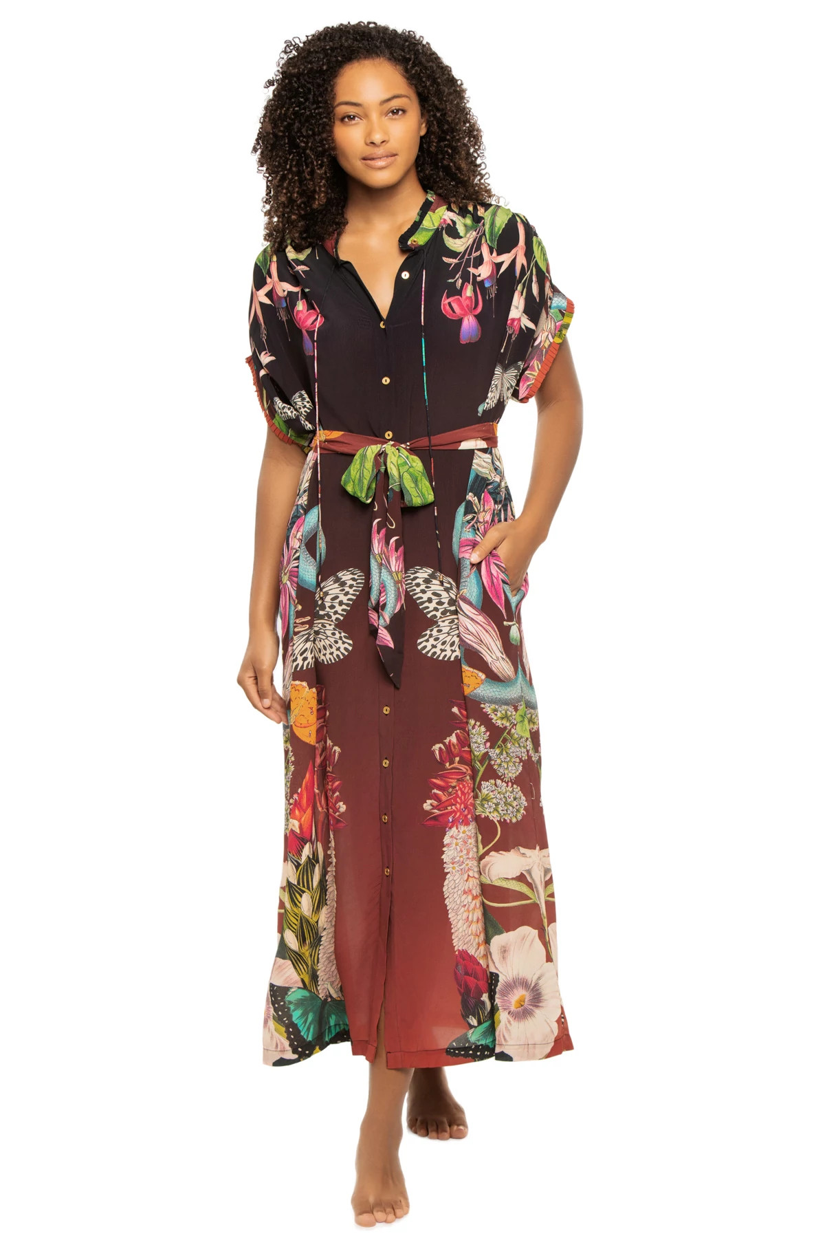 SNAKE BUTTERFLY Valerie Caftan Dress image number 1