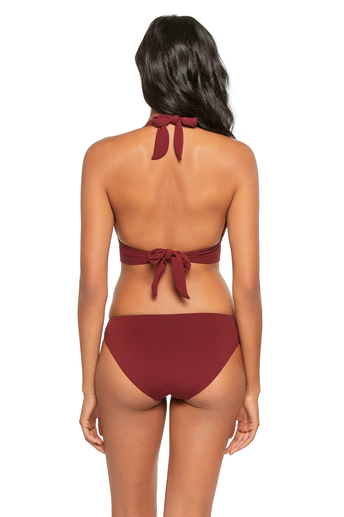 BLACK CHERRY Aubrey Keyhole Halter Bikini Top image number 2