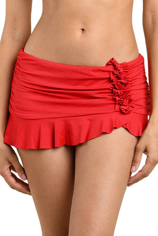 RUBY Asymmetrical Ruffle Skirted Bikini Bottom