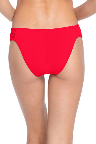 FIERY RED High Leg Hipster Bikini Bottom