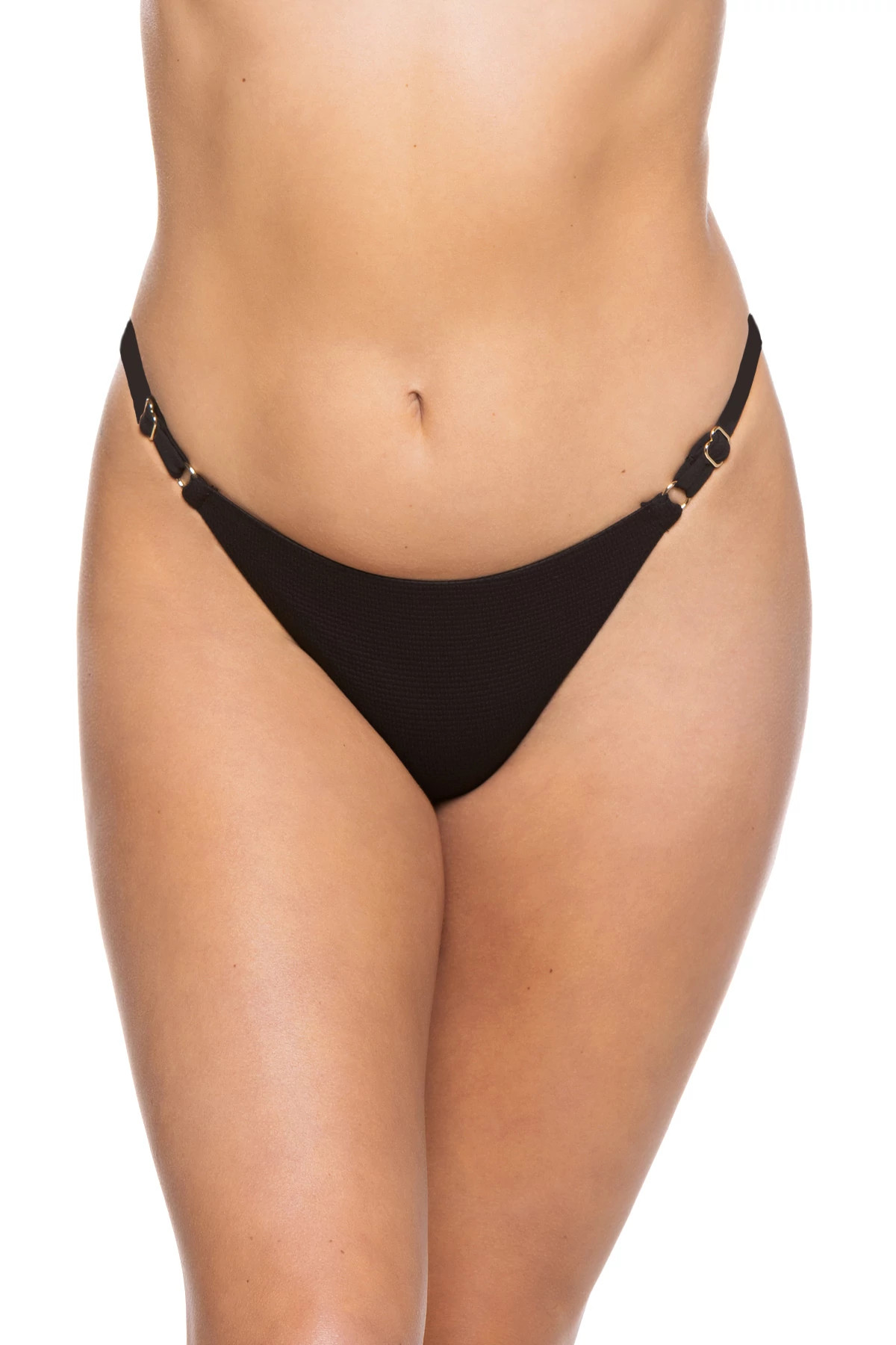 JET PIQUE Parker Textured Tab Side Brazilian Bikini Bottom image number 1