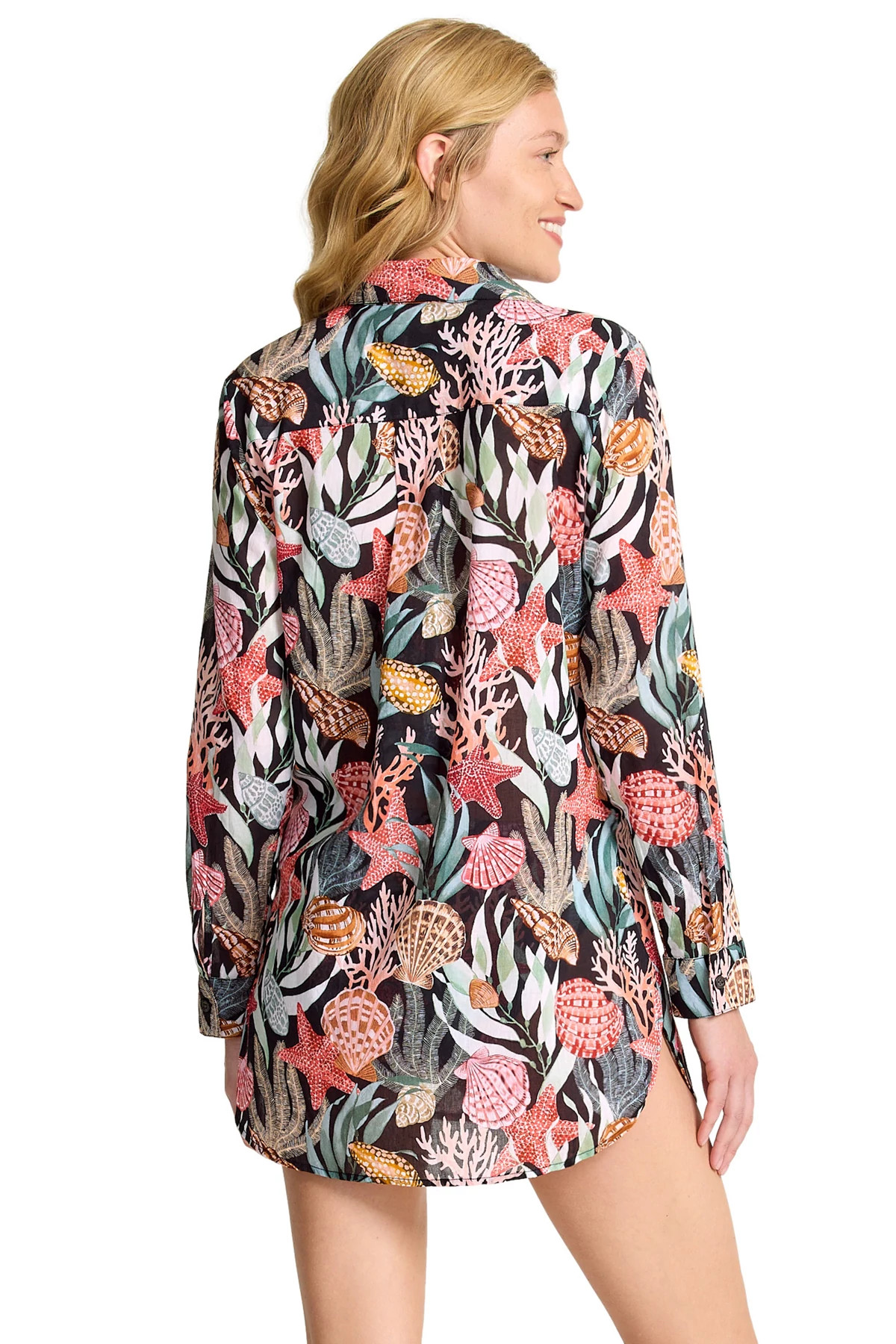 BLACK Shell Sands Boyfriend Shirt image number 2