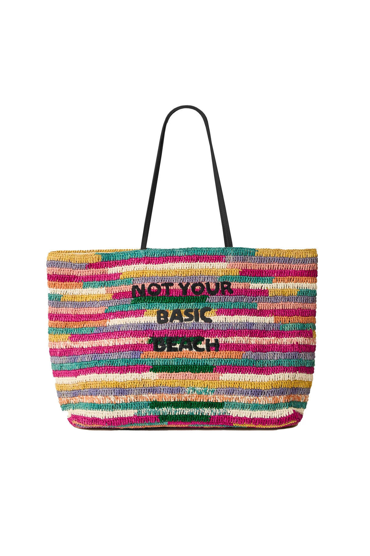 BLACK/FUCHSIA RAINBOW Not Your Basic Beach Multi Tote image number 1