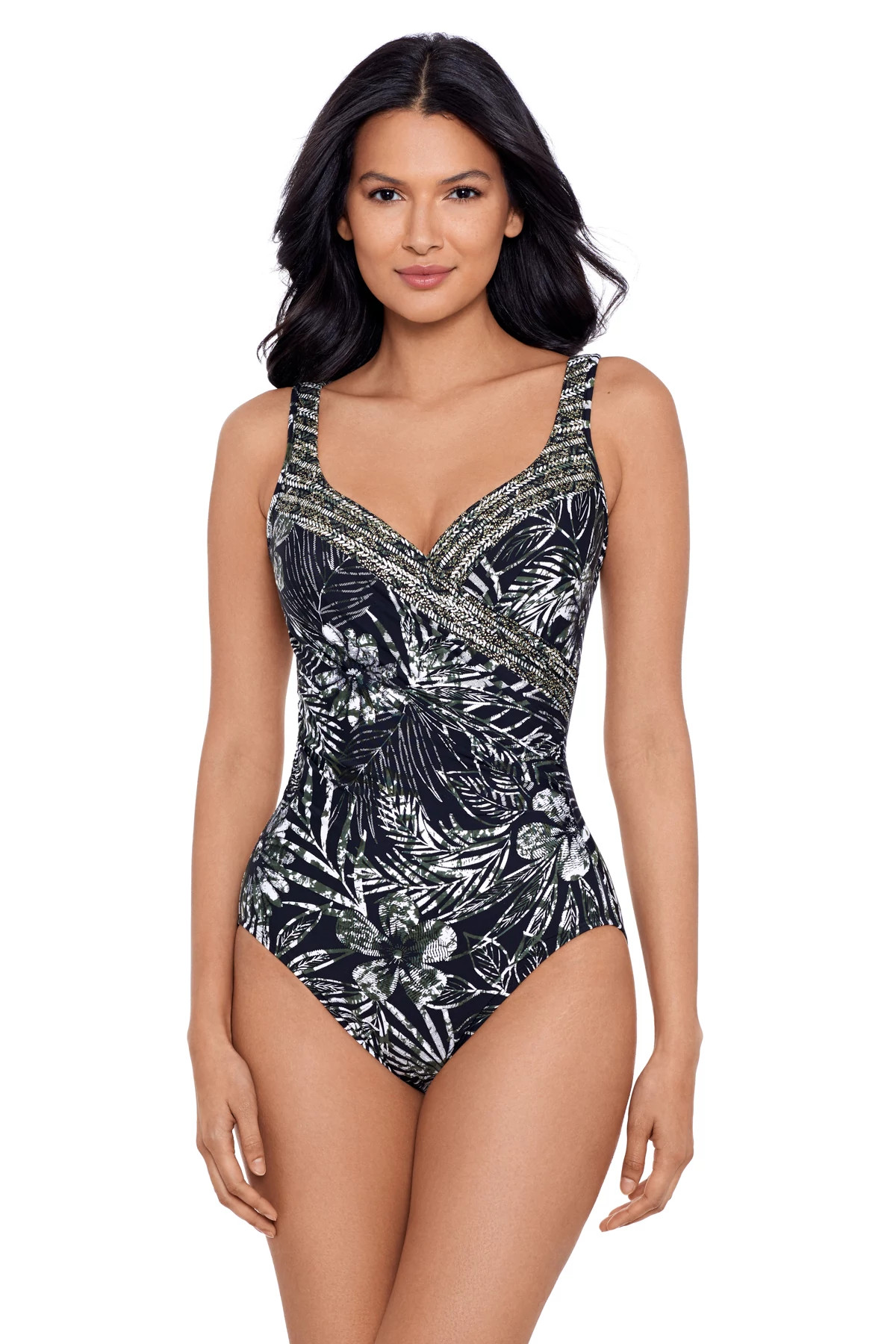 BLACK/MULTI Zahara It's A Wrap One Piece Swimsuit image number 1