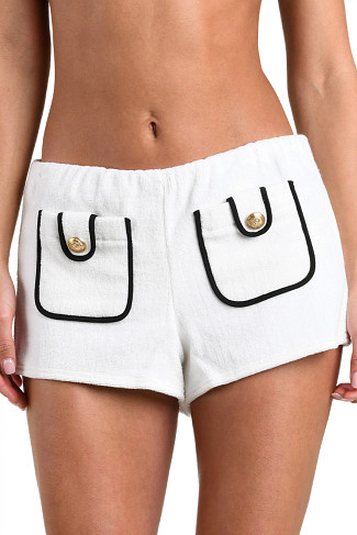 WHITE Amiya Pocket Terry Shorts