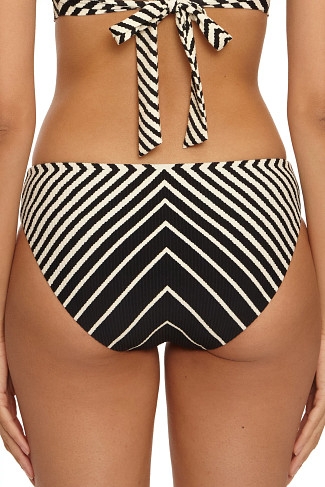 BLACK/VANILLA Net Stripe Hipster Bikini Bottom