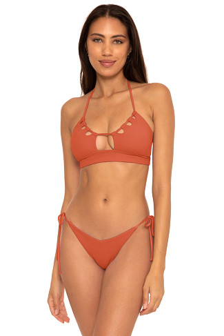 GINGER Candice Banded Halter Bikini Top