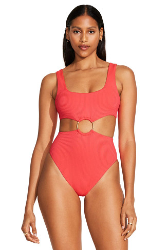 CORAL GLOW ECORIB Icon Cut Out One Piece Swimsuit