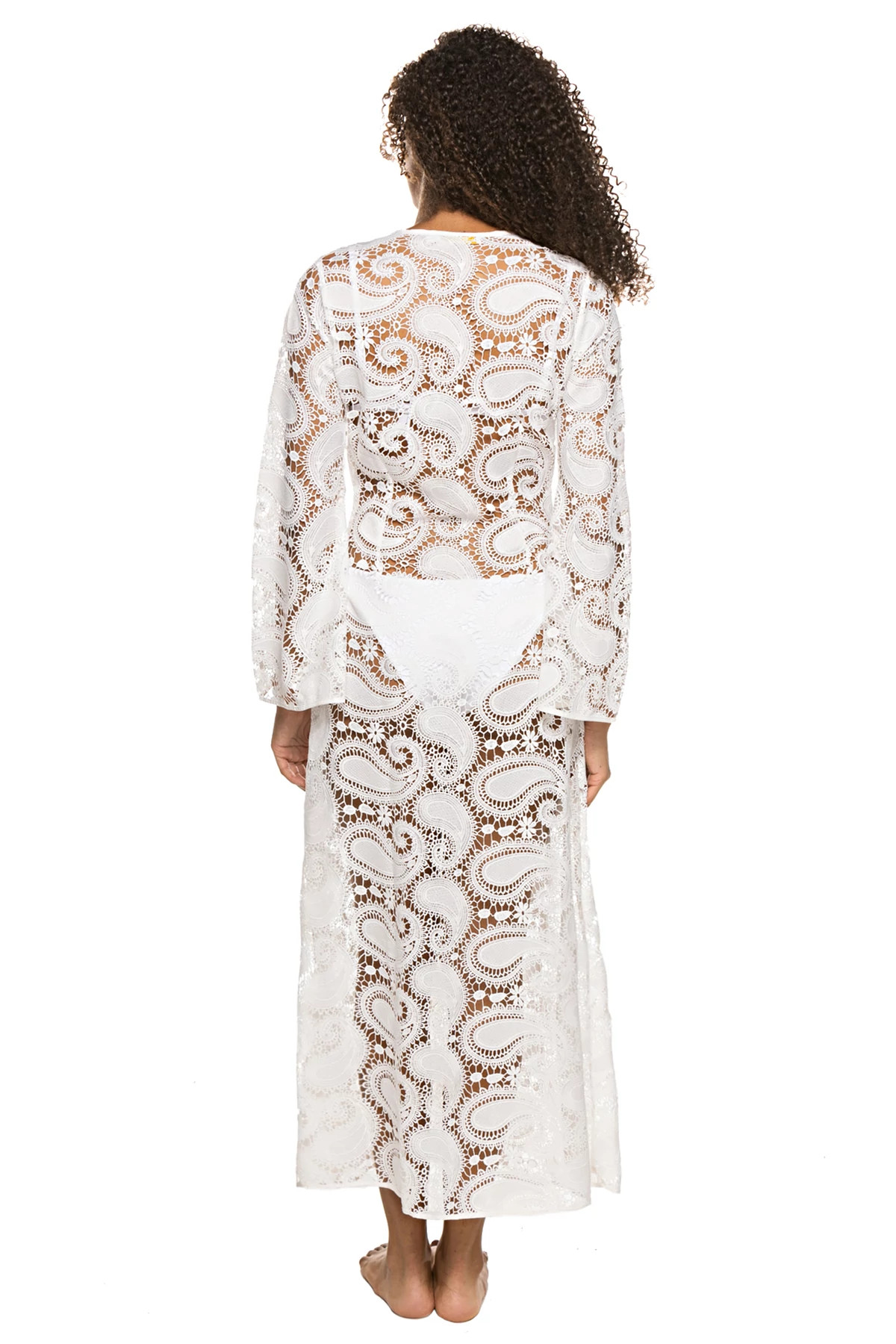 WHITE Paisley Guipure Maxi Dress image number 2