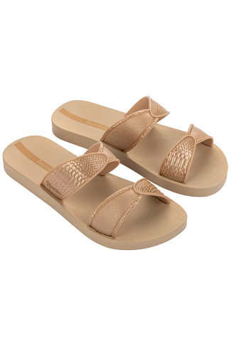 GOLD Line Snake Embossed Slide Sandal