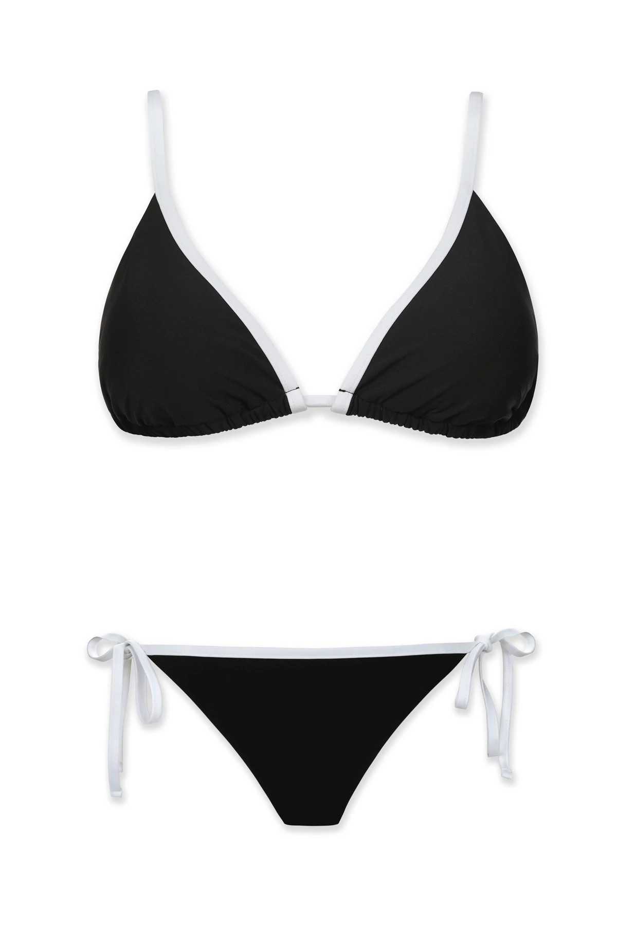 BLACK/WHITE Sliding Triangle Bikini Top image number 4
