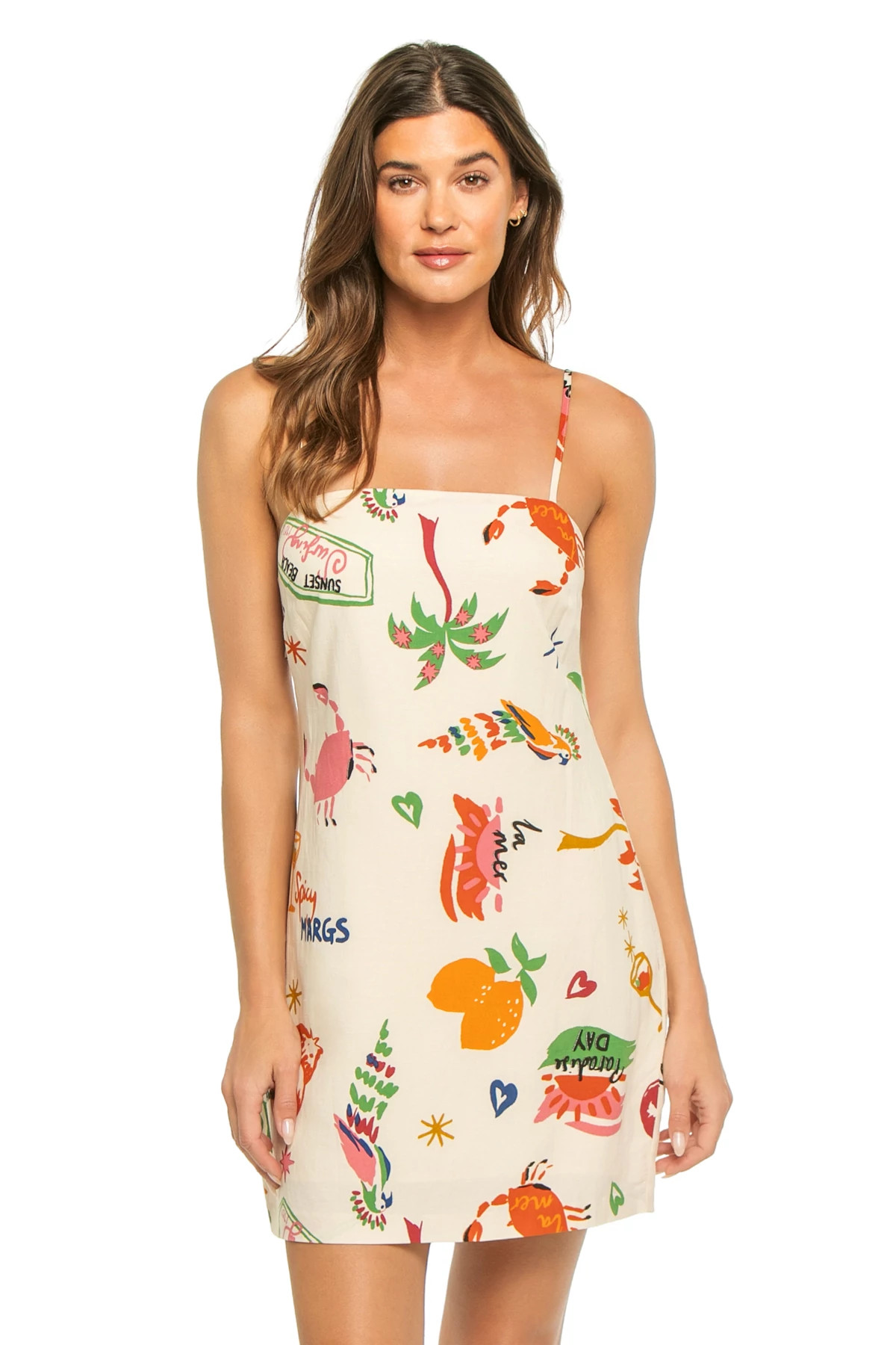 ISLAND SKETCHBOOK Valencia Square Neck Mini Dress image number 1