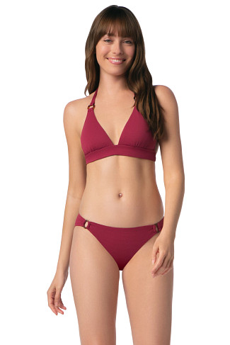 MERLOT CORA Tortoise Ring Banded Halter Bikini Top
