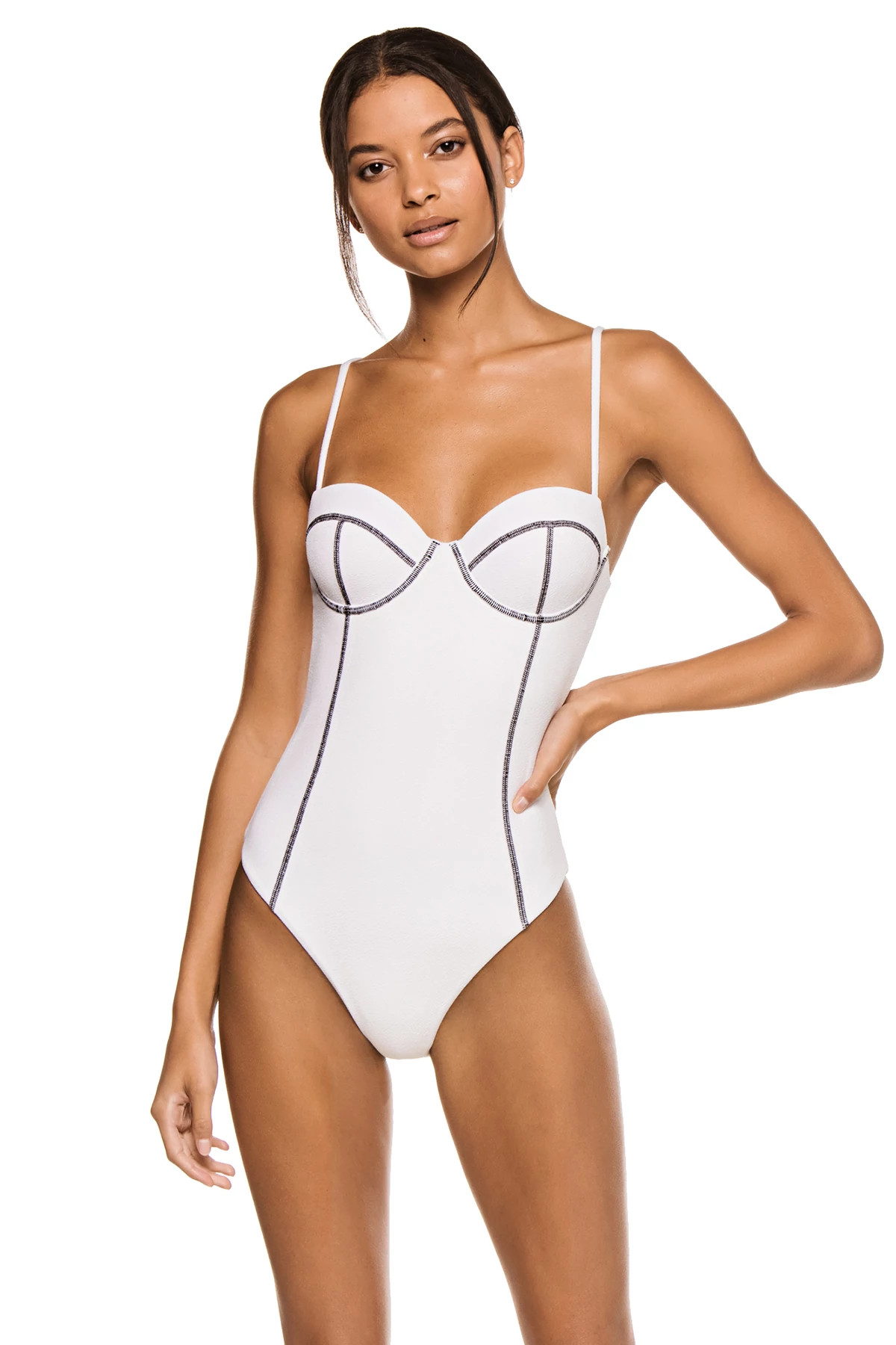 WHITE Valerie Underwire One Piece Swimsuit image number 1