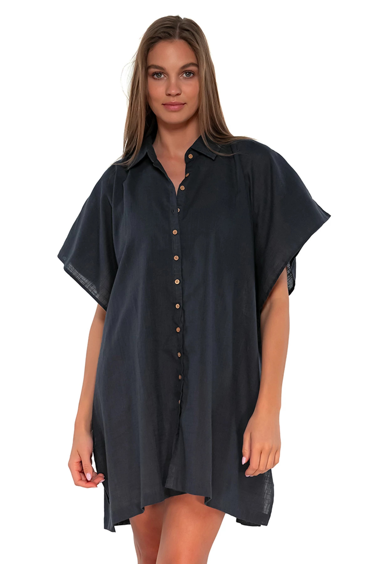 SLATE SEAGRASS TEXTURE Shore Thing Tunic image number 1
