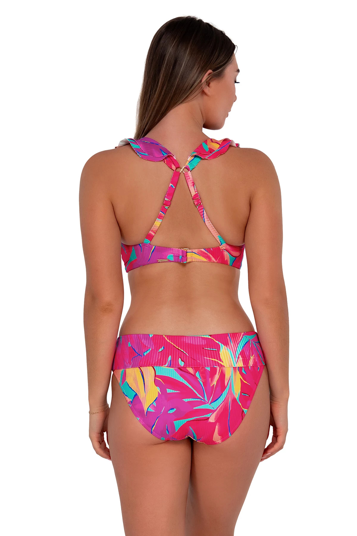 OASIS SANDBAR RIB Willa Wireless Bralette Bikini Top (D+ Cup) image number 2