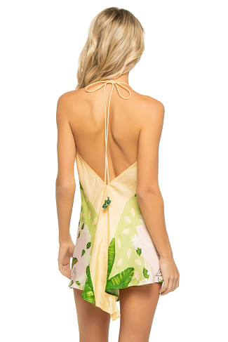 BLUSH/SAGE GREEN MAGNOLIA Handkerchief Mini Dress