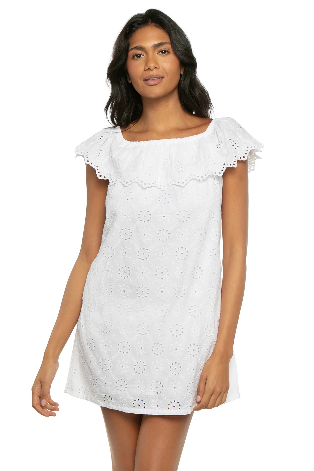 WHITE Harbour Eyelet Mini Dress image number 1