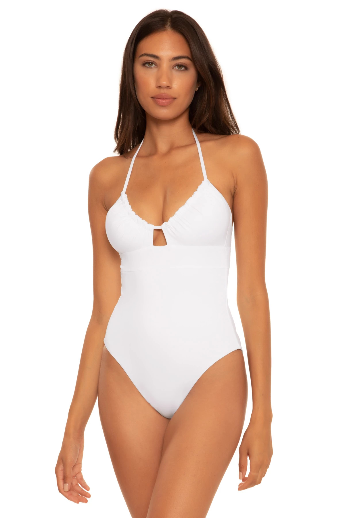 WHITE Candice Convertible Halter One Piece Swimsuit image number 1