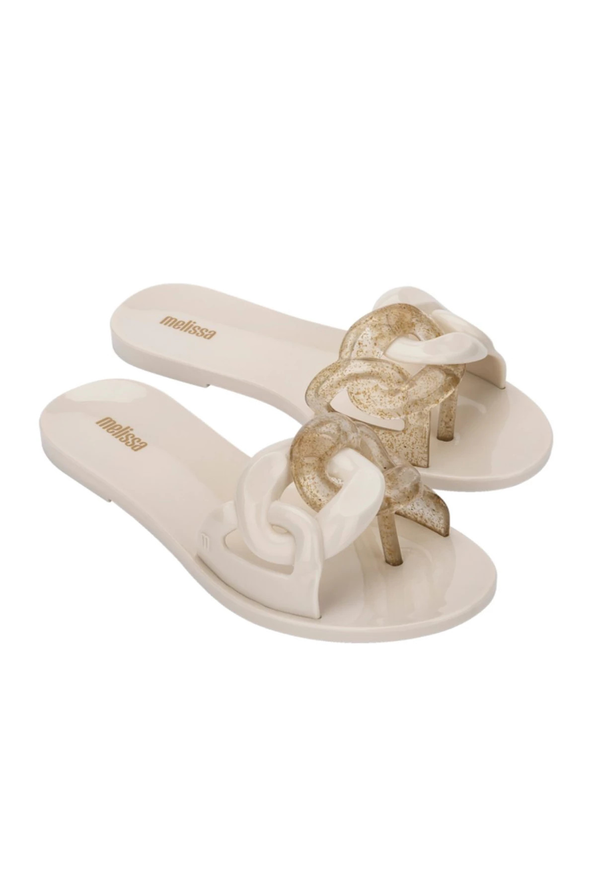 BEIGE Jelly Chain Slides image number 1