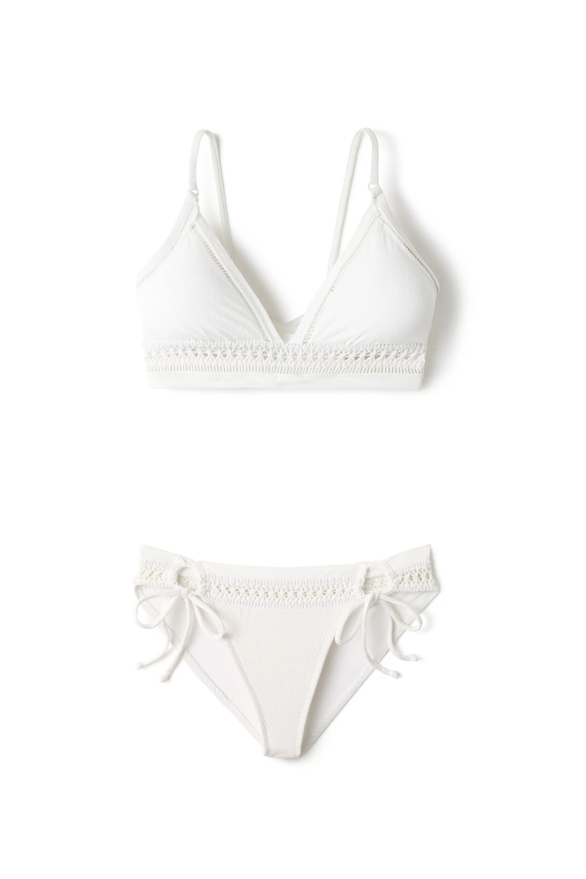 WHITE Loop Tie Side Hipster Bikini Bottom image number 4