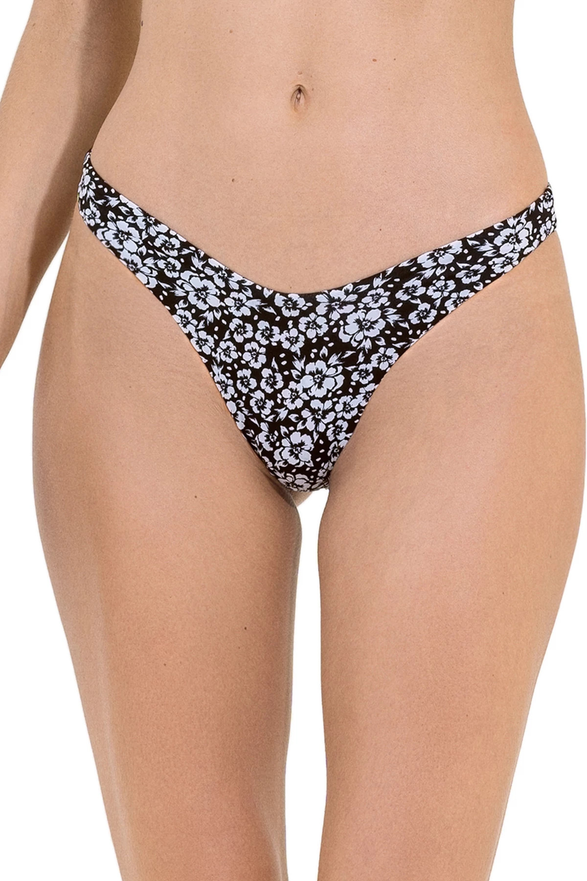 BLACK PANSY Splendour Brazilian Bikini Bottom image number 1