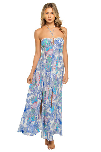 BLUE PADANG PPD Carla Halter Maxi Dress