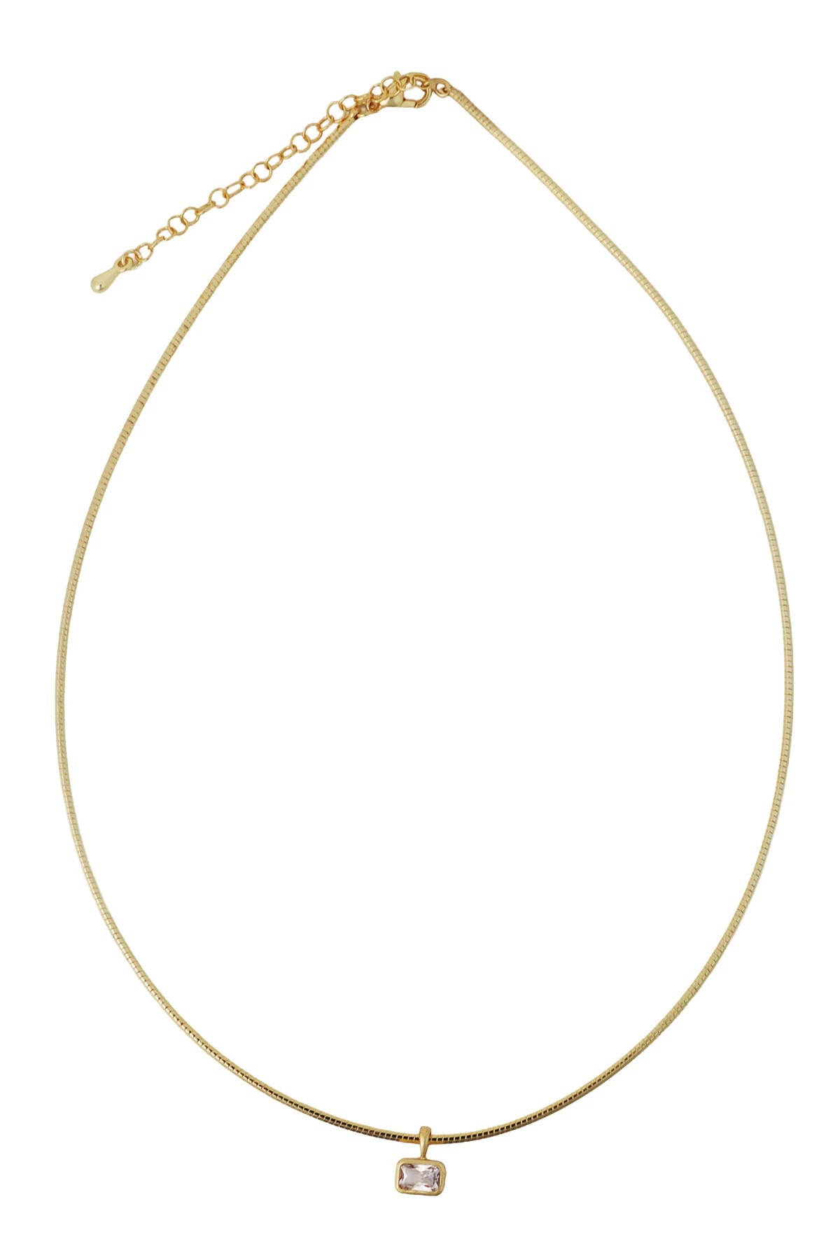 GOLD Snake Chain Crystal Necklace image number 1