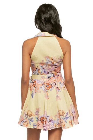 YELLOW Belted Mini Dress