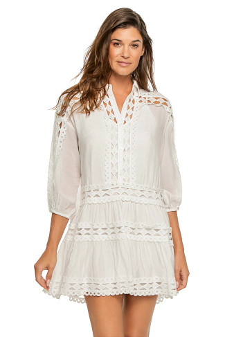 WHITE Crochet Shirt Dress
