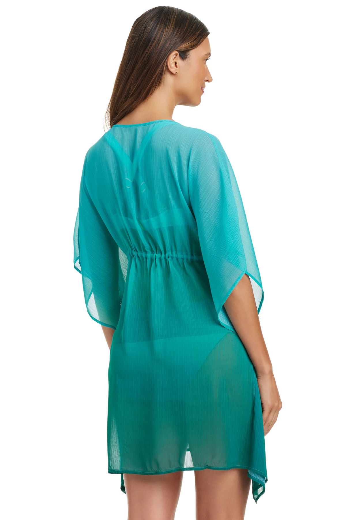 DARK TEAL Chiffon Caftan image number 2