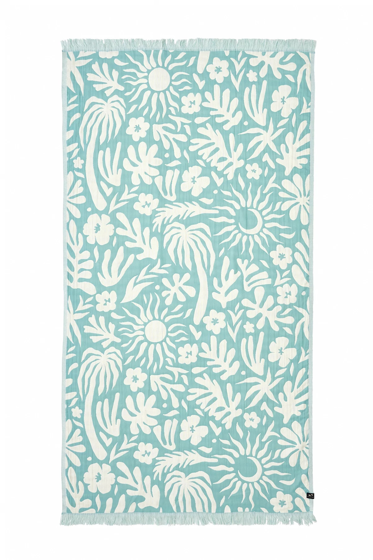 SKY BLUE Sunny Driftweave Cotton Turkish Towel image number 1