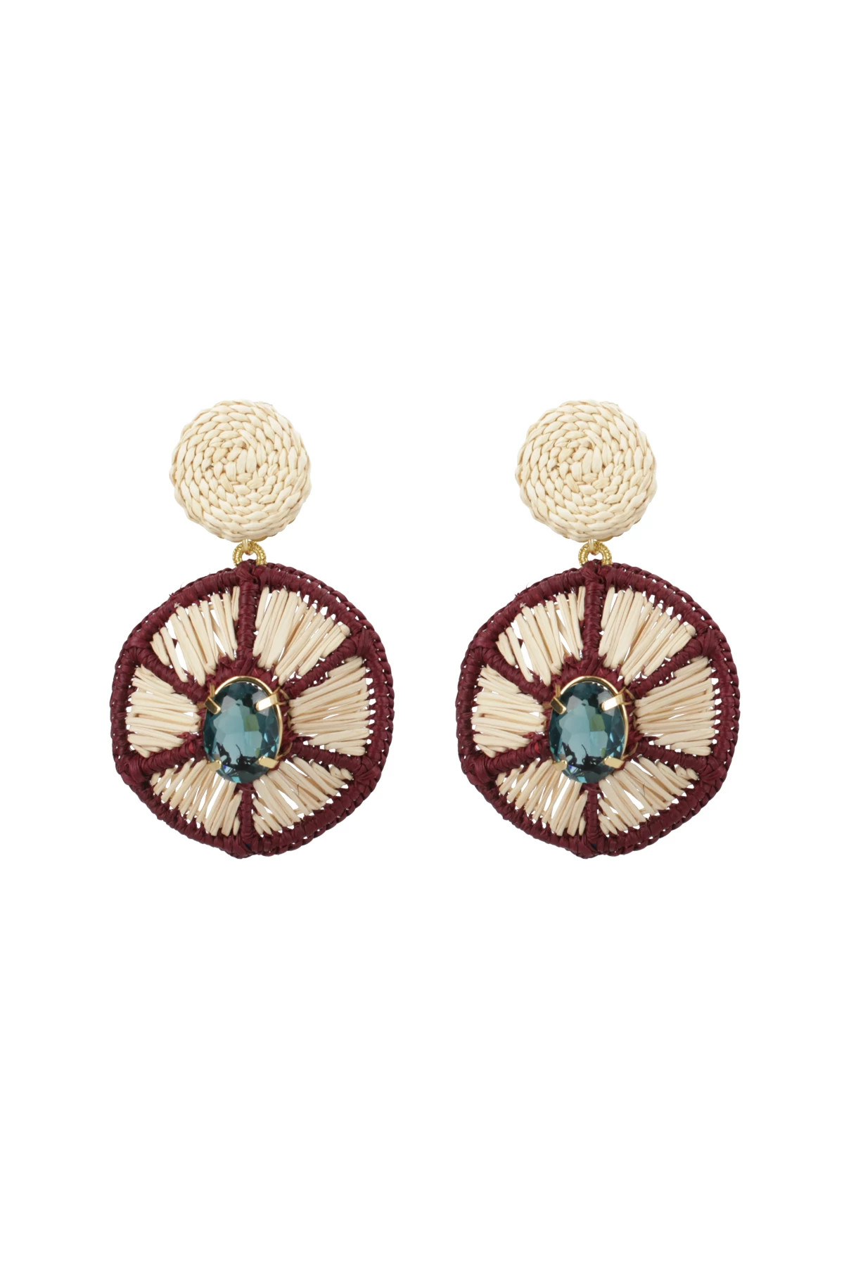 MULTI Dreamcatcher Raffia Drop Earrings image number 1