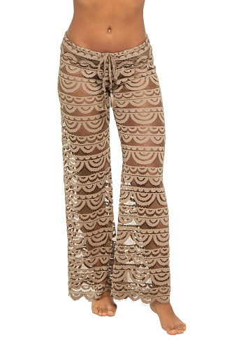 SANDSTONE LACE Sheer Crochet Cover Pants