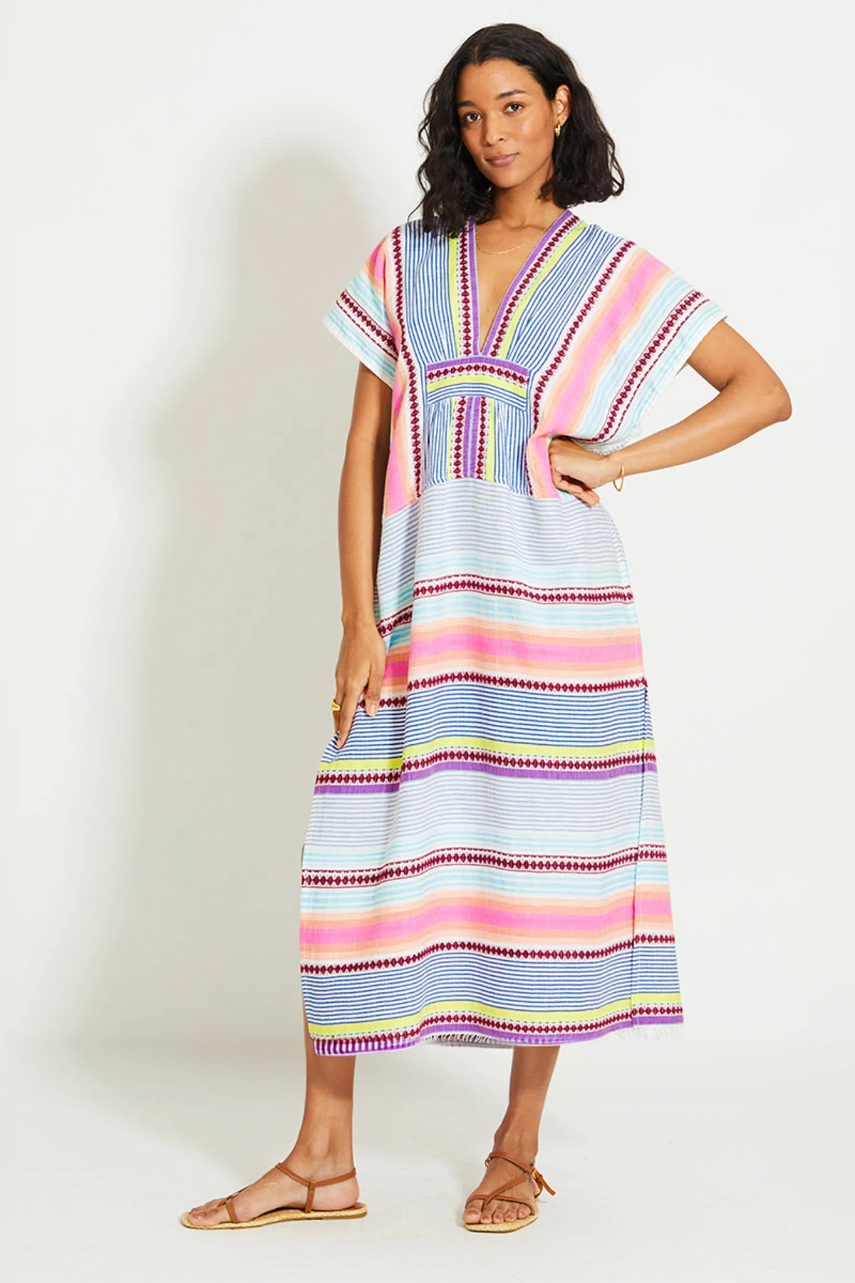 CIRQ CITRUS Gasira Plunge Caftan image number 3
