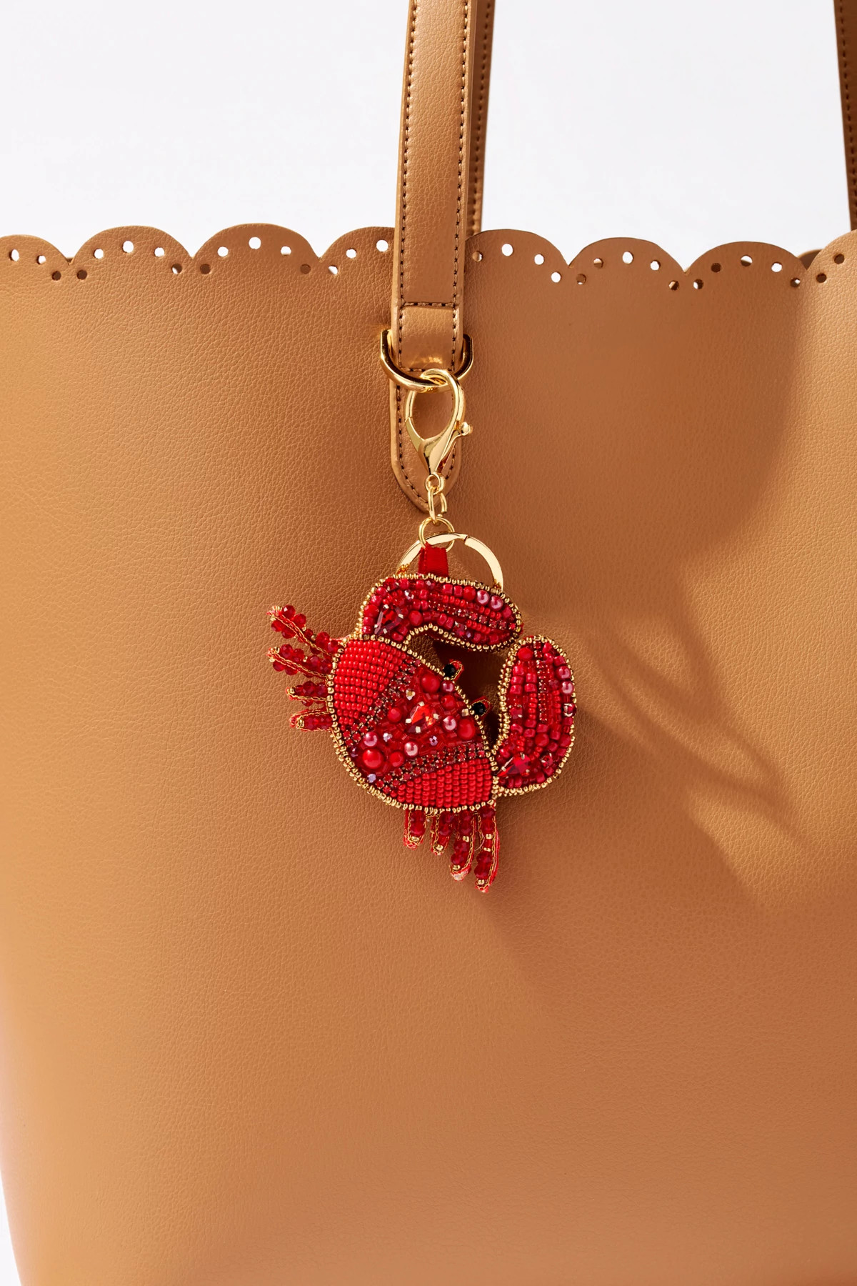 RED Beaded Crab Bag Charm image number 4