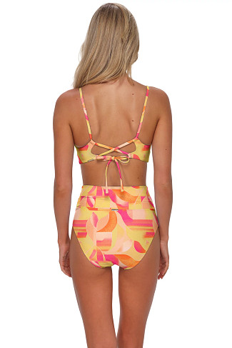 DREAMSICLE CREPE Lyla Lace-Up Bralette Bikini Top