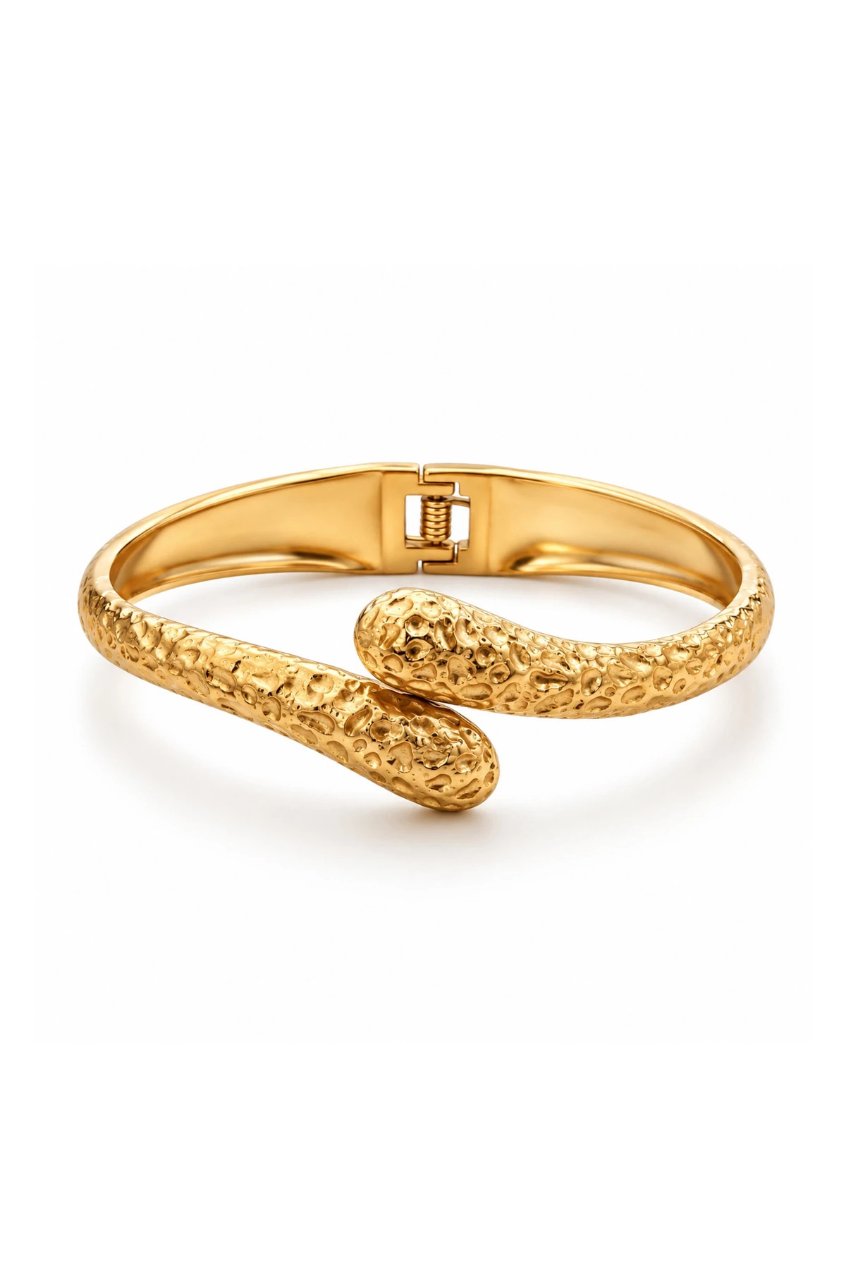 GOLD Maural Hammered Bangle Bracelet image number 1