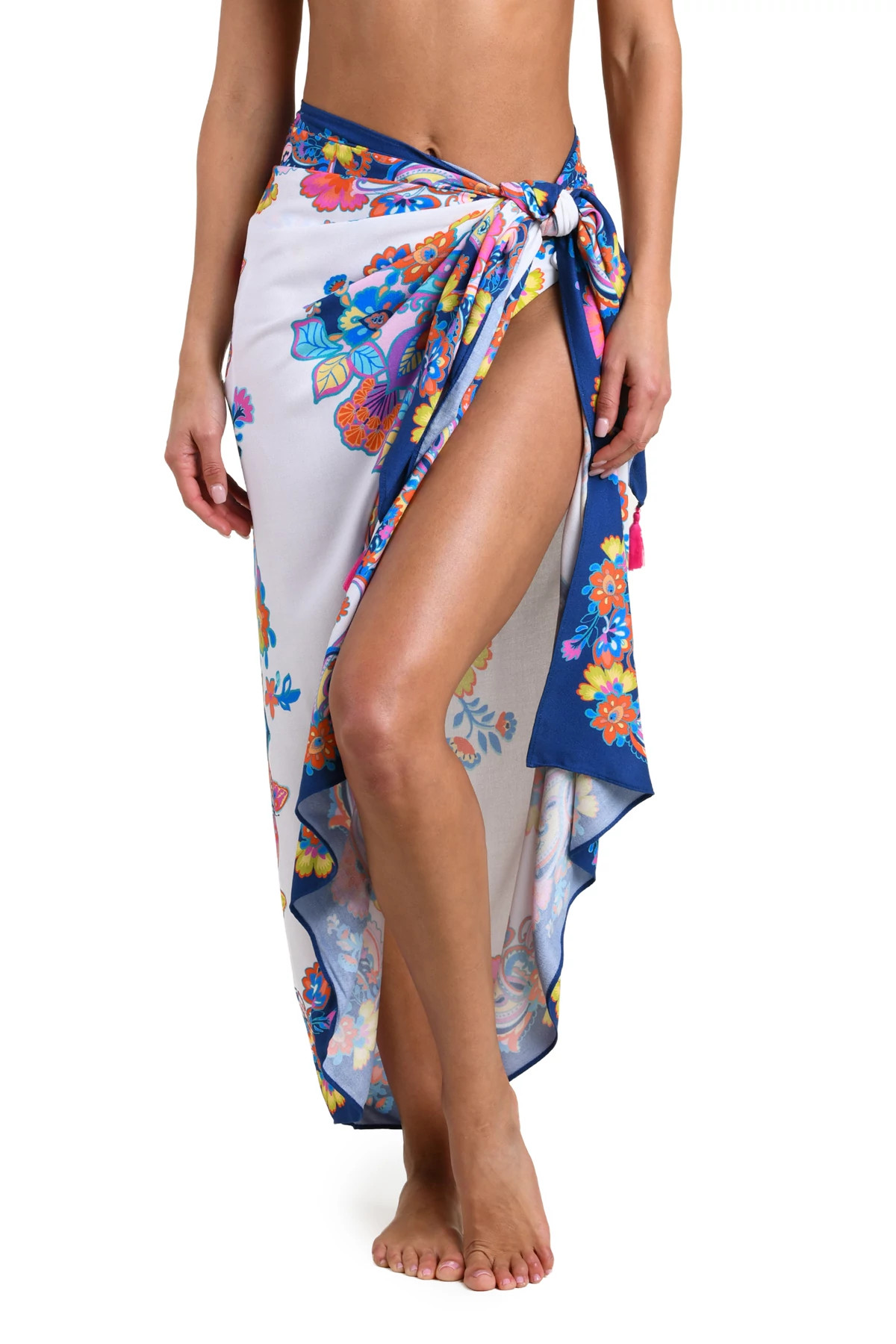 MULTI Butterfly Floral Print Sarong image number 1