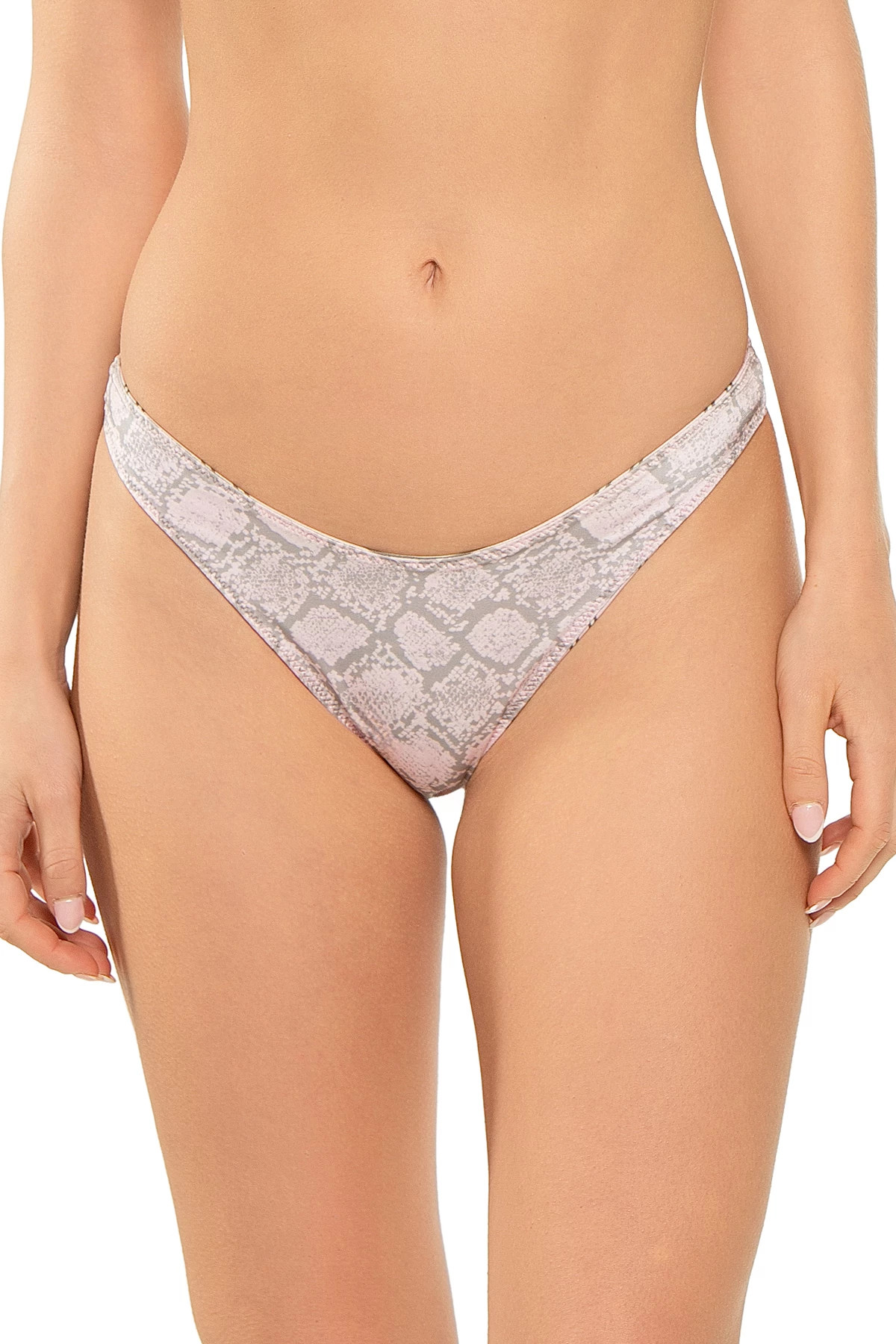 PINK STRIPE Dove Reversible Brazilian Bikini Bottom image number 2