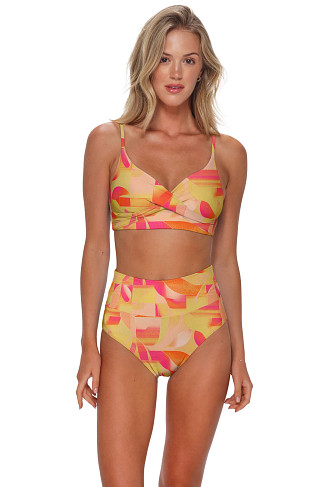 DREAMSICLE CREPE Lyla Lace-Up Bralette Bikini Top