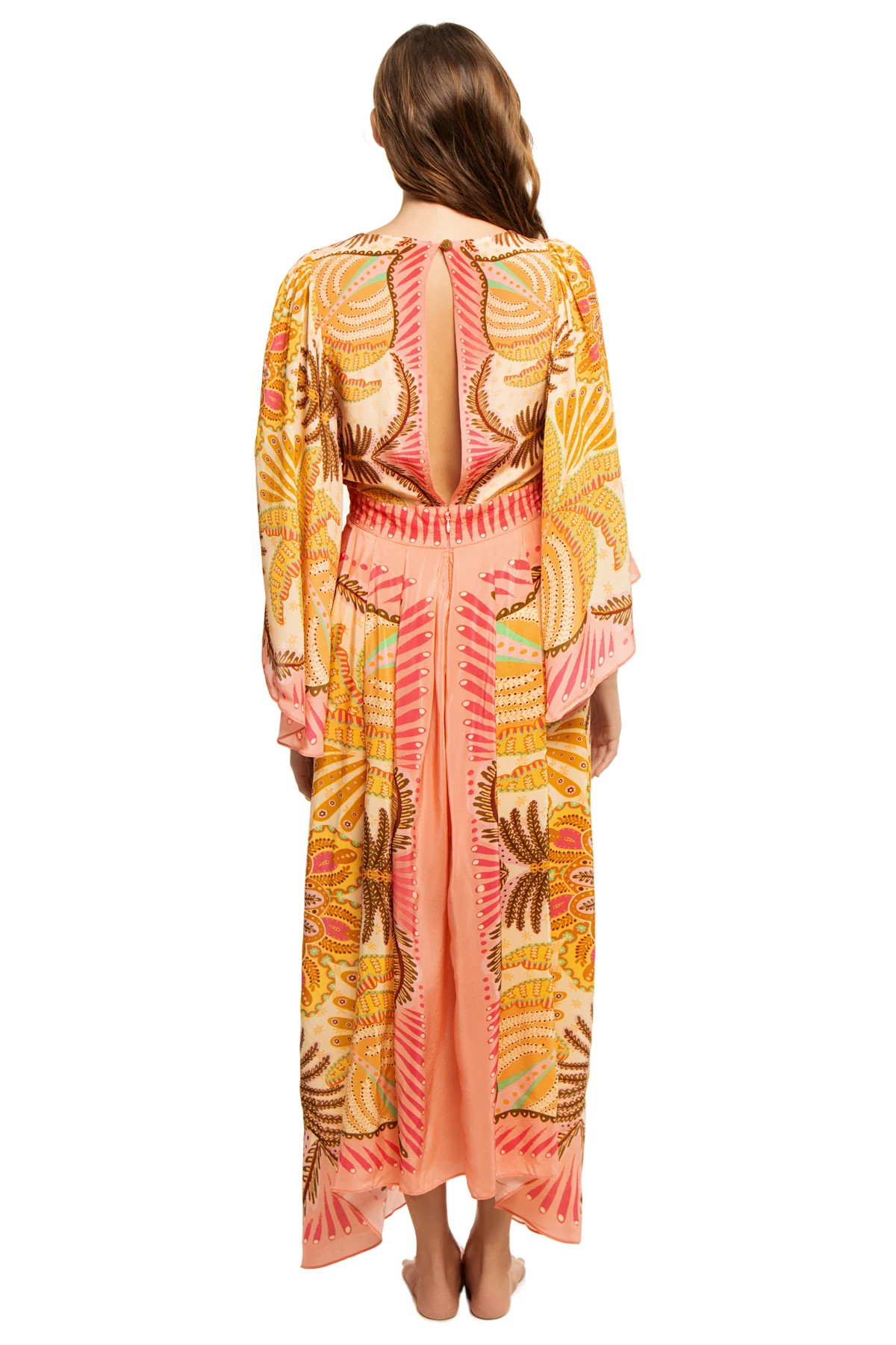 PALMS SCARF SAND Long Sleeve Maxi Dress image number 2