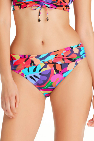 MULTI Bold Rush Sarong Banded Hipster Bikini Bottom