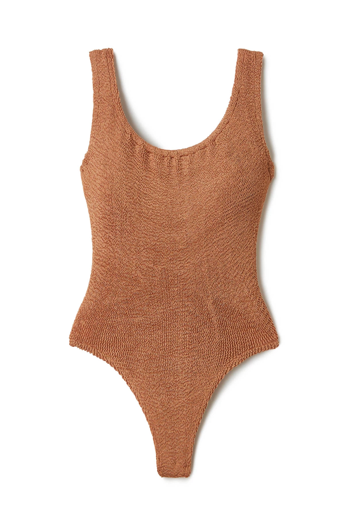 METALLIC COCOA Classic Square Neck One Piece Swimsuit image number 4